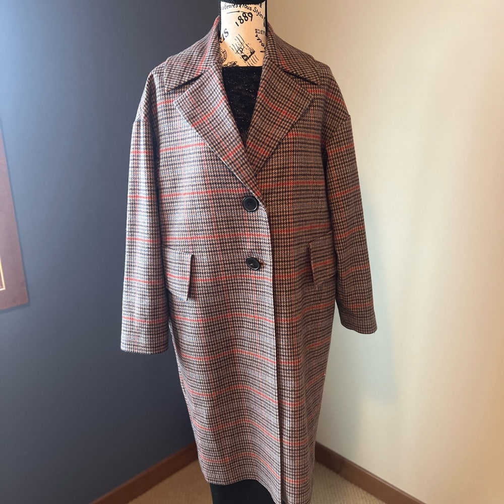 Lewit Plaid Overcoat